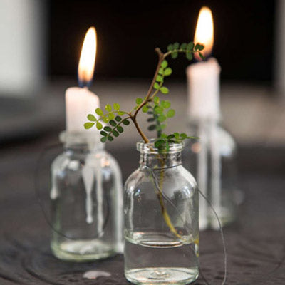 Vaser - til blomster eller lys - smuk borddækning