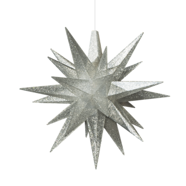 Christiansfeld stjerne, 13 cm, 2022 Årgangsstjerne sølv glitter