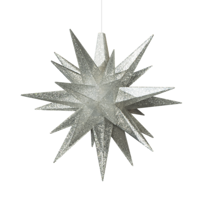 Christiansfeld stjerne, 13 cm, 2022 Årgangsstjerne sølv glitter