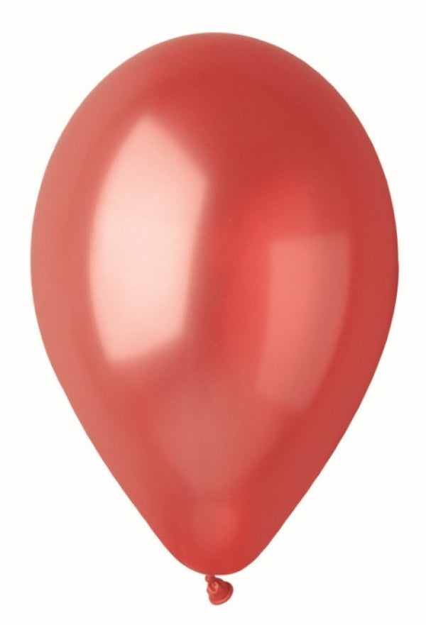 Ballon, Metallic rød, 5 stk.