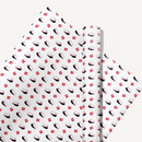 Gavepapir, rød student, 3 m.