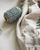 Bomuldsgarn Grøn/Hvid, 30m