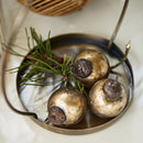 Julekugler mini i pose, Hvid/Messing