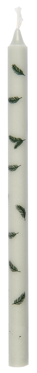 Kertelys, Grøn med gran, 20 cm.