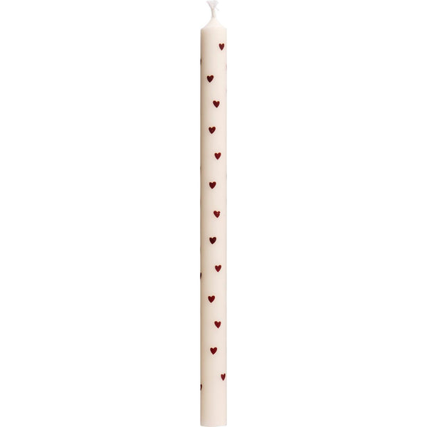 Kertelys m motiv, Brune hjerter, 20cm