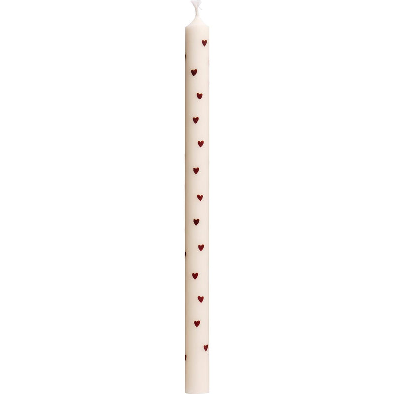 Kertelys m motiv, Brune hjerter, 20cm