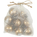 Julekugler mini i pose, Hvid/Messing