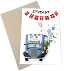 Studenterkort, Studentervogn Blå - A6 kort