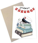 Studenterkort, Bøger og Hue, Blå