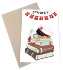 Studenterkort, Bøger og Hue, Rød