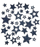 Stjerne velour, Midnightblue, assorteret