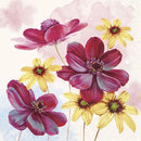 Chocolate Flowers Cream Kaffe Serviet 25x25 cm