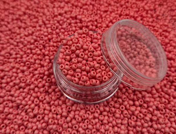 Glasperler 11/0 - Coral inkl. fin rund æske med skruelåg #21