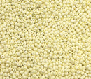 Glasperler 8/0 - Cream matte inkl. fin rund æske med skruelåg