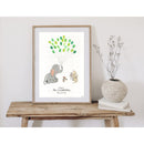 Fingerprint plakat m elefant - Flere farver