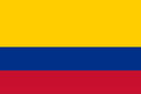 Et billede af det colombianske flag. 