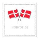 Indbydelse Dannebrog med Kuvert, 5 stk