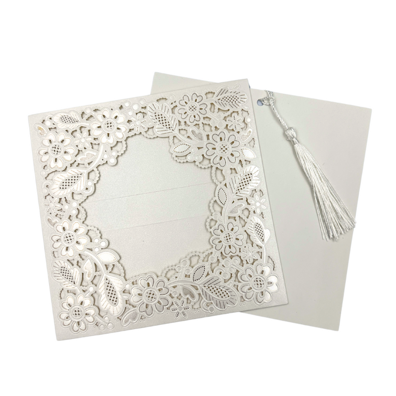 DP Lasercut kort, Flower Frame, 1 stk