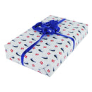 Gavepapir, blå student, 3 m