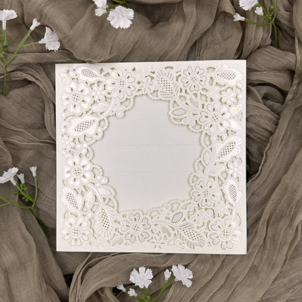 DP Lasercut kort, Flower Frame, 1 stk