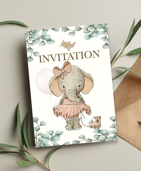 Invitation, Elefant pige, 6 stk.