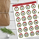 Stickers Julekalender 1-24, Grankrans