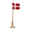 BORDFLAGSTANG I EGETRÆ MED DANNEBROG, 30 CM L&G