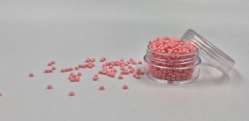 Glasperler 11/0 - Peach inkl. fin rund æske med skruelåg