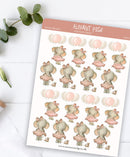 Stickers, Elefant pige, 16 stk.