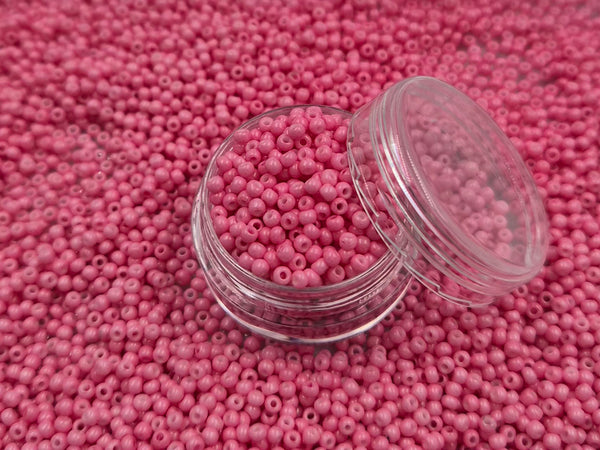 Glasperler 11/0 - Salmon inkl. fin rund æske med skruelåg #20