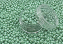 Glasperler 8/0 - Aqua pearl inkl. fin rund æske med skruelåg