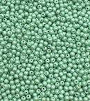 Glasperler 8/0 - Aqua pearl inkl. fin rund æske med skruelåg