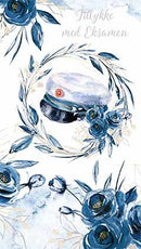 Studenterkort, Omkranset hue, Blå