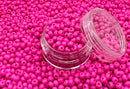 Glasperler 8/0 - Dark pink inkl. fin rund æske med skruelåg