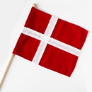 Hurraflag Dansk på 60 cm Træpind 21X28 Cm