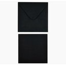 Dobbeltkort med kuverter, Sort, 6 sæt 16X16CM