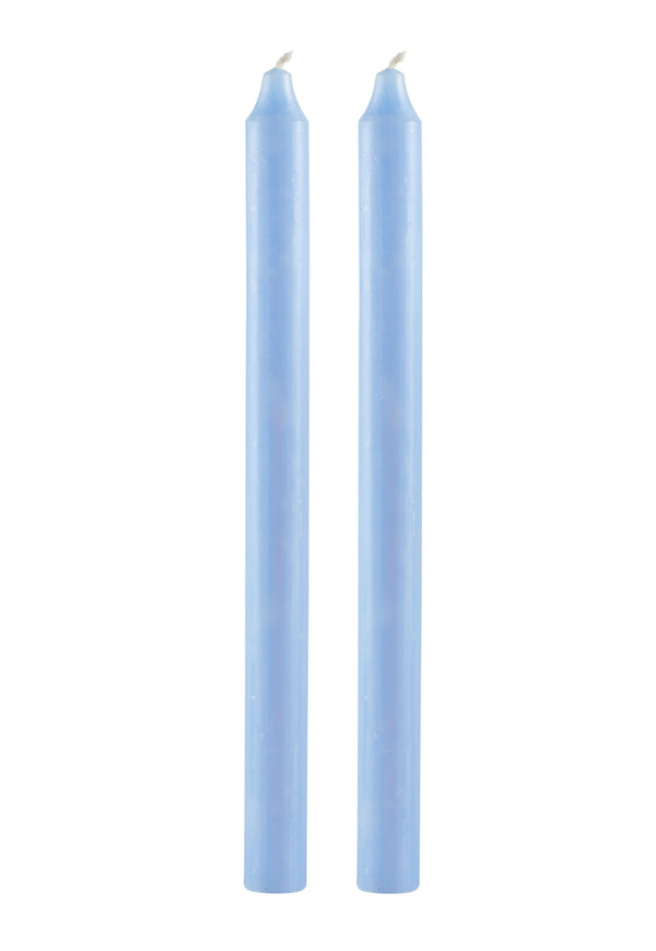 Rustik stagelys, Lys blå, 29 cm.