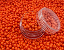 Glasperler 8/0 - Orange inkl. fin rund æske med skruelåg
