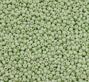 Glasperler 8/0 - Pastel green matte inkl. fin rund æske med skruelåg
