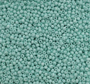 Glasperler 8/0 - Pastel mint matte inkl. fin rund æske med skruelåg