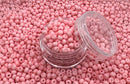 Glasperler 8/0 - Pastel peach matte inkl. fin rund æske med skruelåg