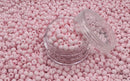 Glasperler 8/0 - Pastel pink matte inkl. fin rund æske med skruelåg