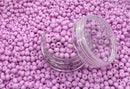 Glasperler 8/0 - Pastel rose matte inkl. fin rund æske med skruelåg