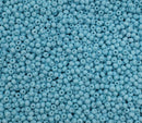 Glasperler 8/0 - Pastel turquoise matte inkl. fin rund æske med skruelåg