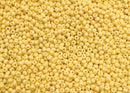 Glasperler 8/0 - Pastel yellow matte inkl. fin rund æske med skruelåg