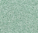 Glasperler 11/0 - Pearly mint inkl. fin rund æske med skruelåg