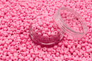 Glasperler 8/0 - Poppy pink inkl. fin rund æske med skruelåg