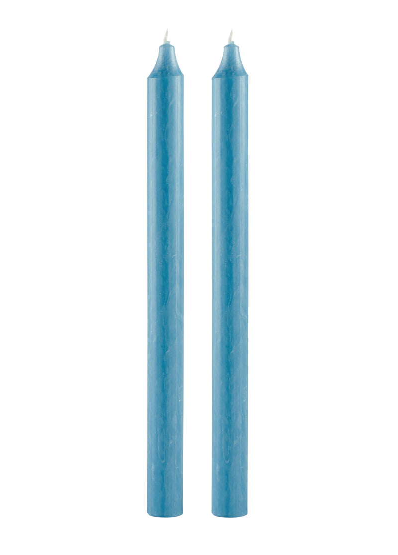 Rustik stagelys, Støvet blå, 29 cm.