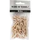 Tøjklemmer, Mini Natur, 30 X 3 mm, 30 stk.