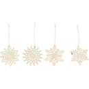 Træudskæring, snefnug 1 stk, Ass.